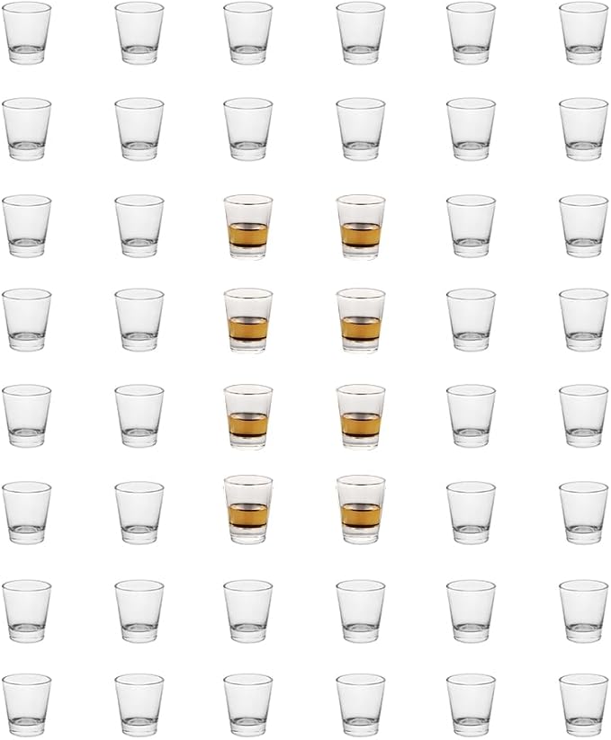 Heavy Base Shot Glasses, 1.5 oz Sets of Clear Shot Glass (48 Pack), Measuring Cup for Espresso, Liquid, and Wine - Heavy Glass (Glass, 48Pack)