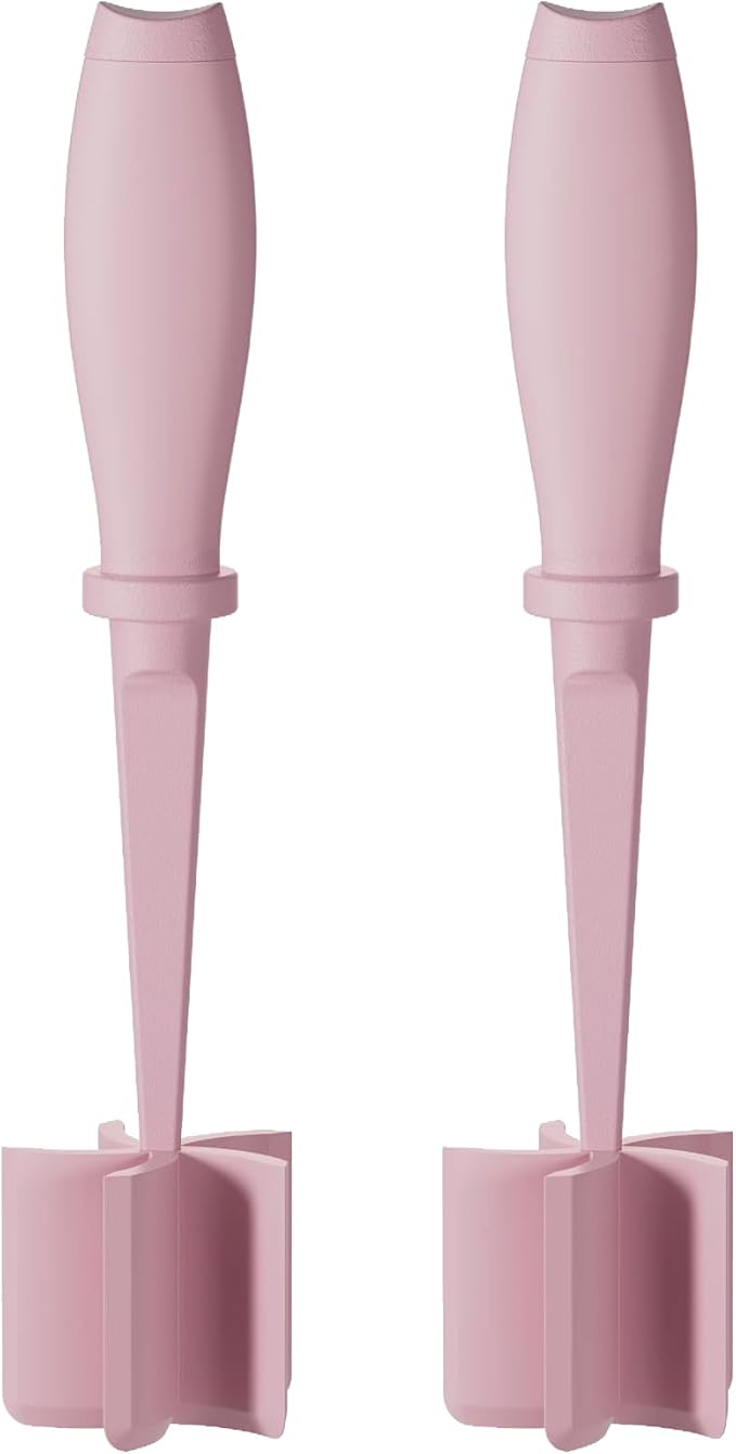 2 Pack Meat Chopper Ground Beef Masher Tool for Hamburger | 5 Curve Blades Heat Resistant Meat Masher Tool, Turkey and More, Nylon Hamburger Chopper Utensil Non-scratch Utensils-Pink