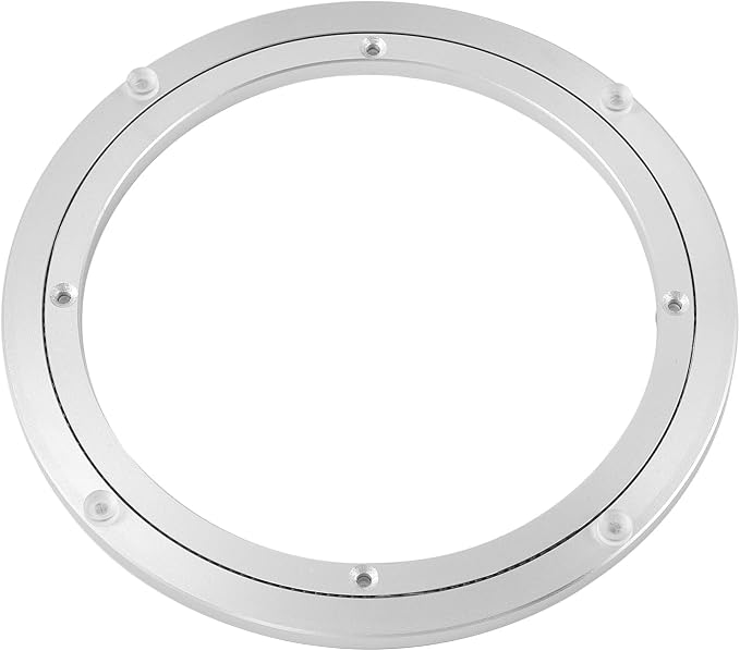 QDiShi 10 Inch Lazy Susan, Heavy Duty Swivel Turntable Aluminum Bearing Metal Rotating Turntable Bearings Swivel Plate Hardware for Dining-Table and Workbench (10 inch)