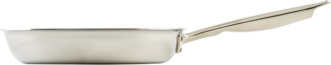 WINCO Tri-Ply Frying Pan, Silver | Quick even heating, Induction compatible, Heavy-duty, Great for Sauteing, Searing and Frying
