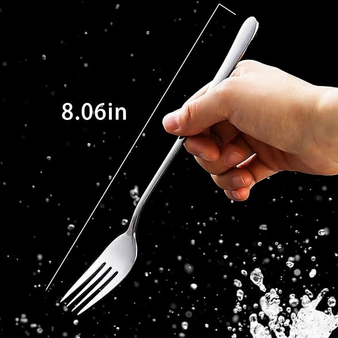 Forks, Set of 10 Top Food Grade Stainless Steel Silverware Forks, Flatware Set,8 Inches, Mirror Finish & Dishwasher Safe, New Apartment Essentials Cutlery Set