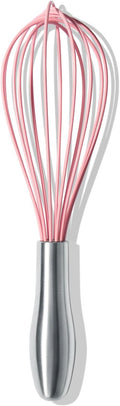 OYV 10-Inch Pink Silicone Whisk, Non-Scratch, 18/10 Stainless Steel Handle | 480°F Heat Resistant, BPA-Free Silicone, Sealed Waterproof Handle, Nonstick-Safe, Dishwasher Safe