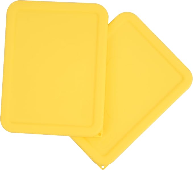 LUVCOSY 6 Cup Rectangle Silicone Storage Cover Lids Replacement for Pyrex 7211-PC Glass Bowls, (Container not Included) 2 Pack, Microwave, Dishwasher and Freezer Safe
