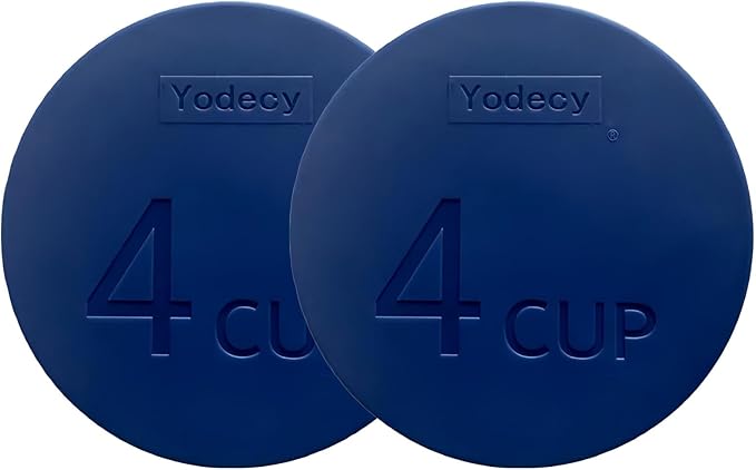 Yodecy Silicone Bowl Lids fit Pyrex Glass Bowls 7201-PC 4 Cup, Yodecy Silicone Bowl Lids fit Anchor Hocking Glass Bowls 7201-PC 4 Cup,Replacement Lids(2 Pack Dark Blue)