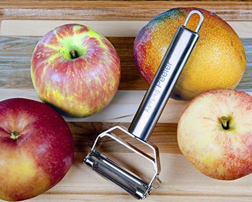 Julienne Vegetable Peeler, Cutter and Slicer is Perfect for Making Potato, Carrot, Zucchini or Butternut Squash Noodles. Amazing Peeler Includes a Free Cleaning Brush and has a Dual Blade Feature. Enhance Your Kitchen Experience Now!