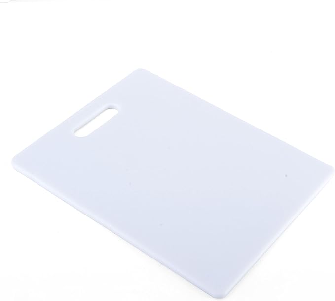 FARBERWARE Reversible Plastic Cutting Board, 8x10 Inch, White, Dishwasher Safe, Non-Porous and Durable for Chopping, Slicing, Prep, Easy to Store
