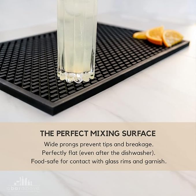 A Bar Above Heavy Duty Bar Mat, Food Safe Silicone Mat for Countertops | Commercial Strength, For Bartending and Coffee, Dish Drying Pad, Kitchen Counter, Barista Accessory, Spill Proof, Great Pick