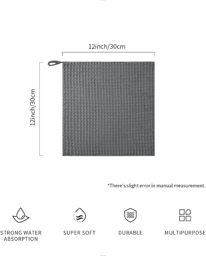 watchget 4 Pack Microfiber Espresso Barista Cleaning Towels, Dark Grey | Professional 12"x12" Lint-free Rags; Highly Absorbent Cleaning Towels for Espresso Steam Wands & Coffee Bar Counters