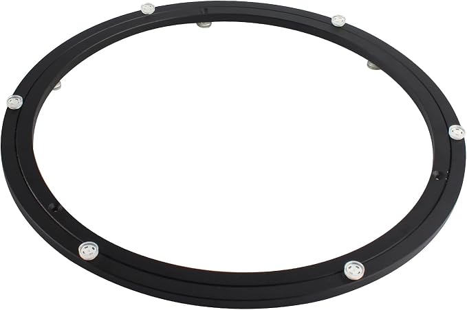16 Inch Lazy Susan Hardware Heavy Duty Metal Rotating Hardware Large Turntable Bearing Ring Lazy Susan Kit Parts Mechanism for Puzzle Board, Dining Tables(Base Only, Black)