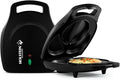 Holstein Housewares Stainless Steel 4 Section Omelet Maker, Non Stick Coating, Mess Free Cooking, Easy Cleaning, Indicator Lights, Upright Storage & Anti Slip Feet For Quick Meals. 4 Portions, Black