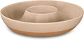 Mora Ceramic Chips and Dip Serving Tray: Large Divided Party Bowl Set for Chips & Salsa, Veggies & Dip, Fruit, Snacks, Entertaining, Hosting, etc. Minimalist Design for the Modern Hostess - Chai