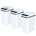 Anborry Bathroom Automatic Trash Can 3 Pack 2.2 Gallon Motion Sensor Touchless Small Slim Garbage Can with Lid Smart Electric Narrow Garbage Bin for Bedroom Living Room Office Kitchen (White)