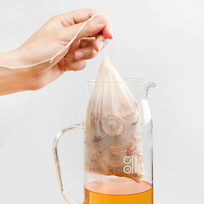 100 Pack Disposable Tea Filter Bags Tea infusers 4" x 6" Empty Muslin Drawstring Seal Filter Tea Bags Drawstring Herb Loose Tea bag for Brew Tea Cold Brew Coffee（4" x 6" /10 x 15cm）