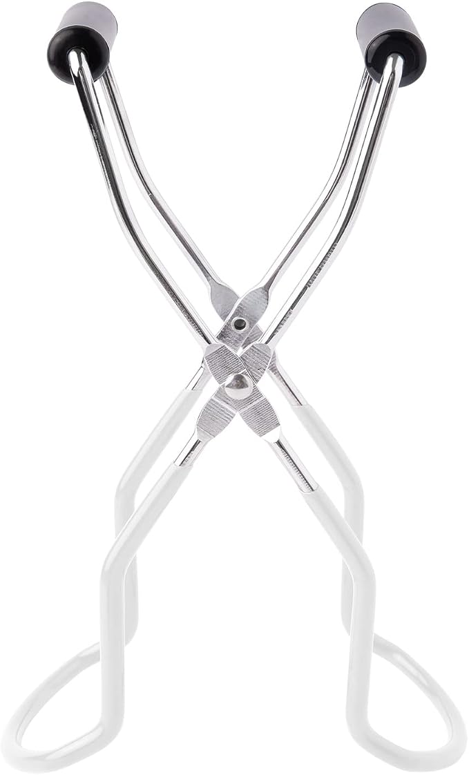 Canning Jar Lifter Tongs, Canning Supplies | Stainless Steel Jar Lifter with Grip Handle for Home Kitchen, White