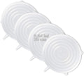 LELE LIFE 4 Pack Same Size Silicone Stretch Lids, Thicker Reusable Sturdy Silicone Container Cover, Expandable Food Storage Covers, Dishwasher and Freezer Safe, 9.84in(25cm)