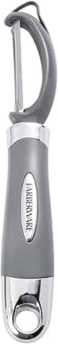 Farberware Professional Euro Vegetable Peeler with Ergonomic Handle, Razor-Sharp Stainless Steel Swivel Blade for Fruits and Vegetables, Dishwasher Safe, Jewel Grey