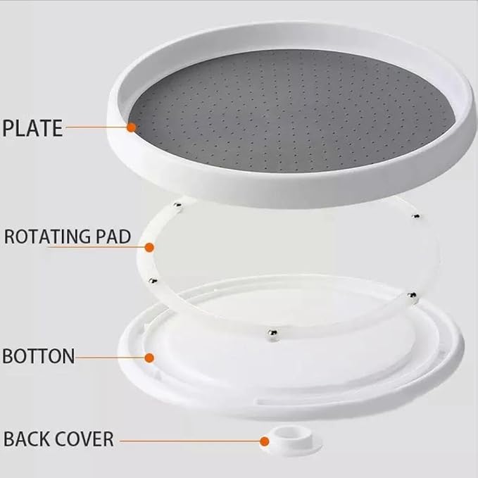 10 Inches Lazy Susan Turntable, Pantry Organizers and Storage Spice Rack Can Organizer for Kitchen Cabinet Fridge, Decorative Tray for Fruit, Corner Cabinet Pantry Bathroom Cosmetic Farmhouse