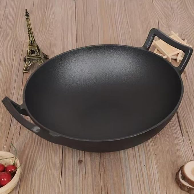 Cast Iron Wok with Lid (Wok with Lid 12 inch) | Cast Iron Wok