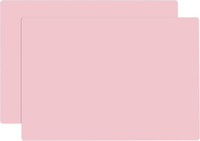 Silicone Placemats, 2Pcs 15.7"x 11.8"x 0.03" Pink Silicone Table Mat, Silicone Mats for Baking, Jewelry, Kitchen Counter
