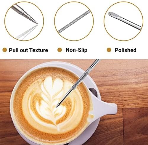 Milk Frothing Pitcher, 350ml/12oz Milk Frother Cup Stainless Steel Jug Steaming Pitcher, Milk Coffee Cappuccino Latte Art Barista Steam Pitchers Milk Jug Cup with Decorating Pen