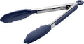 Doosu Kitchen Tongs with Silicone Tips for Cooking Serving (9in, Navy Blue) | 600°F Heat Resistant Food Tong, Heavy Duty Stainless Steel Locking Tong for BBQ, Grilling Steak, Salad, Toast, Pasta