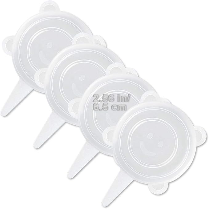 LELE LIFE 4 Pack Same Size Silicone Stretch Lids, Thicker Reusable Sturdy Silicone Container Cover, Expandable Food Storage Covers, Dishwasher and Freezer Safe, 2.56in(6.5cm)