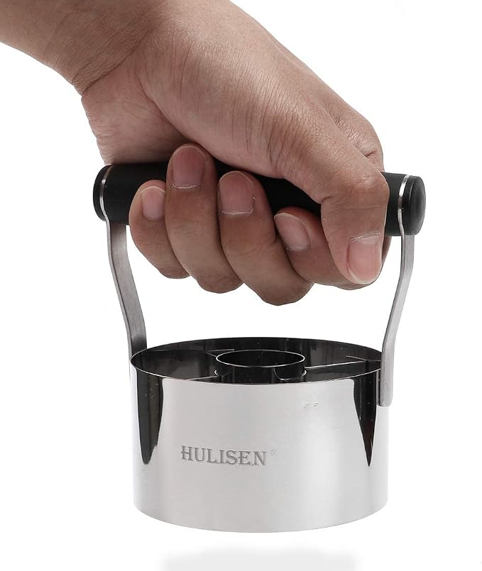 HULISEN 3.5 inch Donut Cutter with Hole, Stainless Steel Doughnut Cutter | Ergonomic Rubber Handle, Dishwasher Safe, Baking Beginner Friendly, Gift-Ready Packaging