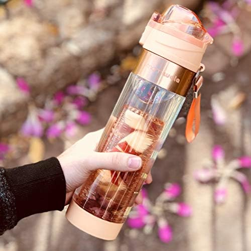 MAMI WATA Fruit Infuser Water Bottle – 24 oz BPA-Free Tritan Fruit Infused Plastic Water Bottle for Women Recipes eBook & Insulating Sleeve & Gift Box