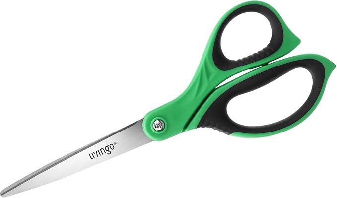 LIVINGO 3 Pack Sharp Scissors All Purpose for Office Cutting Paper, 8.5" | Comfort Grip Handles, Stainless Steel Blades, Fabric Cutting for Home, School, Sewing and DIY Crafts