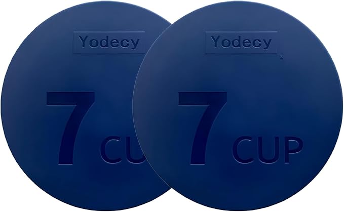 Yodecy Silicone Bowl Lids fit Pyrex Glass Bowls 7402-PC 7 Cup, Yodecy Silicone Bowl Lids fit Anchor Hocking Glass Bowls 7402-PC 7 Cup,Replacement Lids(2 Pack Dark Blue)
