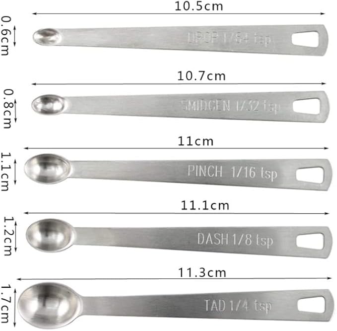LIUSM Mini Stainless Steel Measuring Spoons Set (Set of 5)
