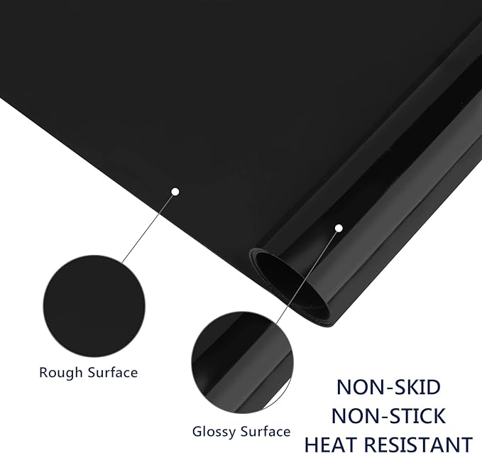 Gartful 2 Pack Silicone Crafting Mats, 15.7" x 11.8" Silicone Mat for Crafts, Large Heat Resistant Sheet for Jewelry Casting, Epoxy Resin, Painting, Counter Table Protector, Placemat, Nonstick, Black