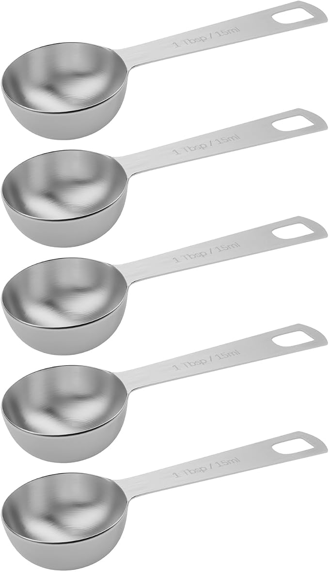 5PCS 1Tbsp(3tsp, 15ml) Measuring Spoon, Stainless Steel Teaspoon | High Precision, Food-Grade, ‌Rust-Free, Dishwasher-Safe, Easy-Read Markings, Multi-Purpose, Sturdy & Durable