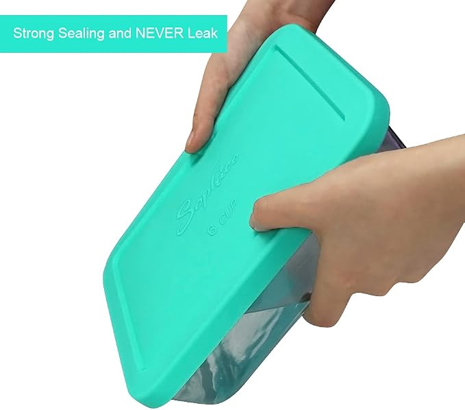 Sophico 6 Cup Rectangle Silicone Airtight Replacement Lid for Pyrex 7211-PC | Food Grade Silicone, Leakproof、Airtight Lids, Dishwasher Microwave Safe(2 pack)