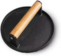 Kitchen Tools 5.7"Cast Iron Smashed Burger Press, Round Flat Edge Grill Press for Crispy Smash Burgers Burger Tool for Grill and Griddle BBQs and Tailgates Gifts for Men and BBQ Enthusiasts