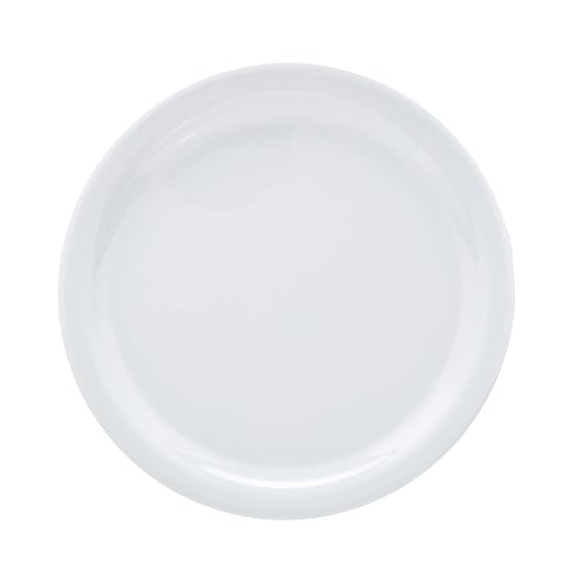 Amazon Basics Melamine Plastic Plate, Dishwasher Safe, BPA Free, 6 Piece Set, 9 in, White