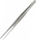 Professional Culinary Stainless Steel Precision Tongs with Serrated Tips, Plating/Food Presentation Detailing Serving Tongs, Chef's Kitchen Tweezer Tongs - Ultra Non-Slip Grip (8" STR Slim)