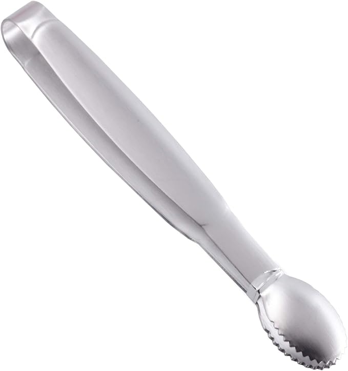 HINMAY 5" Mini Serving Tongs Tiny Stainless Steel Small Tongs, Set of 4 | Metal Tongs for Appetizers, Tea Party, Coffee Bar, Desserts