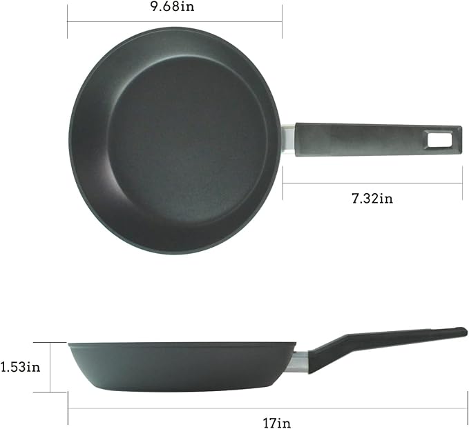 9.5“ Nonstick Frying Pan, Nonstick Fry Pan Griddle Pan, Dishwasher and Oven Safe, PFOA-Free, Stovetop Grill Pan Works with Gas, Electric Stove, Induction Cooktops