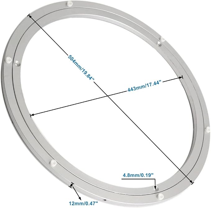 Aluminum Heavy Duty Lazy Susan Rotating Turntable Bearing Swivel Plate Hardware for Dining-Table (20 inch)