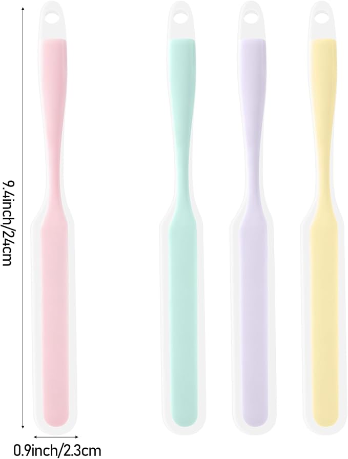 4 Pcs Silicone Jar Spatula, Non-Stick Heat Resistant Cake Cream Spatulas Set, 9.8 inch Cake Cream Butter Spatulas(4 colors）
