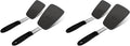 Unicook 4 Pack Flexible Silicone Spatula, Turner, 600F Heat Resistant, Ideal for Flipping Eggs, Burgers, Crepes and More, Black
