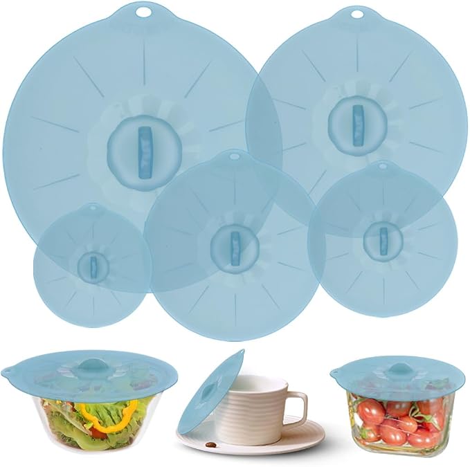 Silicone Bowl Covers - Silicone Covers for Food Storage Lids for Pots and Pans BPA Free Bowl Lids Universal Lid for Pots and Pans Microwave Food Cover for Cooking