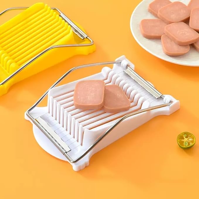 Luncheon Meat Slicer,Egg Cutter,Multi-Purpose Kitchen Tool for Bananas, Avocados, Soft Fruits,Vegetables Dishwasher Safe, Rust-Resistant Food Prep Accessories (Only Suits Soft Cheese,No Bony Foods)