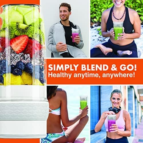 Bionic Blade Mini Portable Blender Juicer Bottle 26.5 oz, BPA-Free - Cordless & Rechargeable, Travel-Friendly Size for Smoothies, Shakes, Juices, Home & Kitchen Essentials, Gunmetal, As Seen on TV
