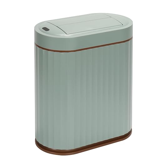 SYNCVIBE Bathroom Sensor Trash Can, 2 Gallon, Butterfly Lid, Green | Automatic Garbage Can, IPX5 Waterproof Trash Bin, Under-Counter Wastebasket for Kitchen, Office and Living Room