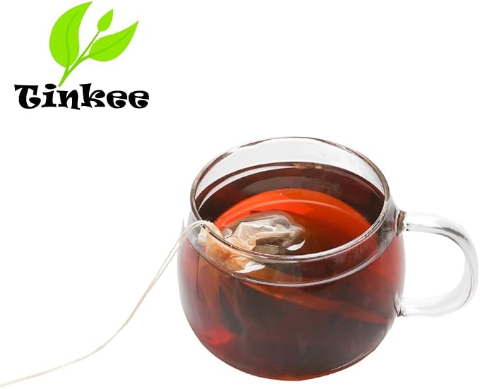 Tea Filter bags, safe and natural material, disposable tea infuser, empty tea bag with drawstring for loose leaf tea, set of 100（3.15 x 3.94 inch ） (White)