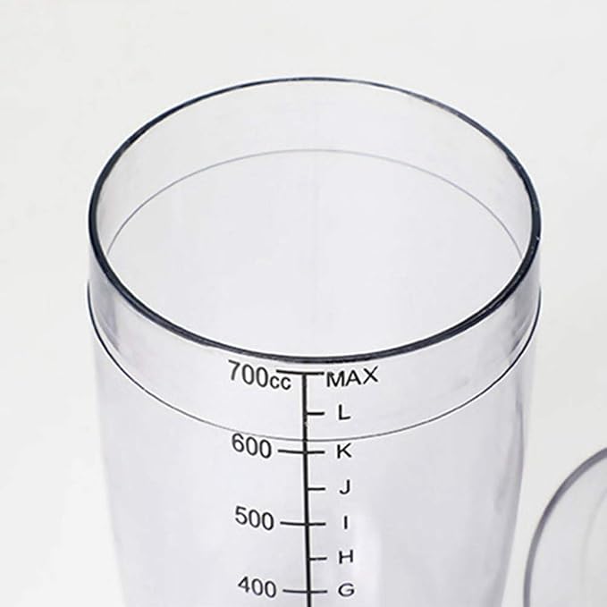Plastic Cocktail Shaker, Hand Drink Mixer Boba Tea Shaker Cup with Scales,Bar Tool Transparent (24 oz / 700cc)