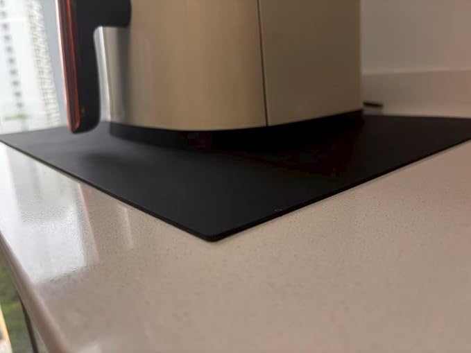 Silicone Heat Resistant Mats for Countertop, 2MM Extra Thick, 18.9*14.57 In | Silicone Mat for kitchen Counter, Non Slip Hot Pad, Waterproof , Suitable for Airfryer, Microwave, Coffee Maker, Black