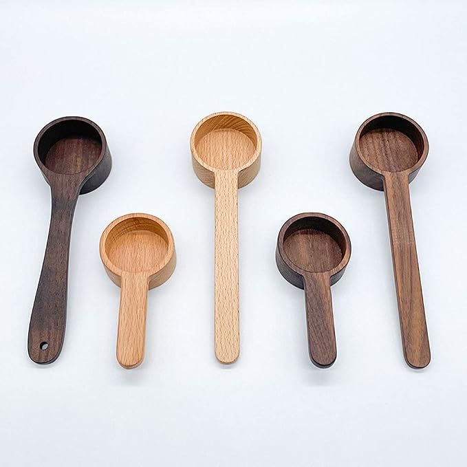 Coffee Spoons, CISHNOU Wooden Coffee Ground Spoon, Measuring for Ground Beans or tea, Soup Cooking Mixing Stirrer Kitchen Tools Utensils, 1 Wooden Tea Scoop(Wood Color)